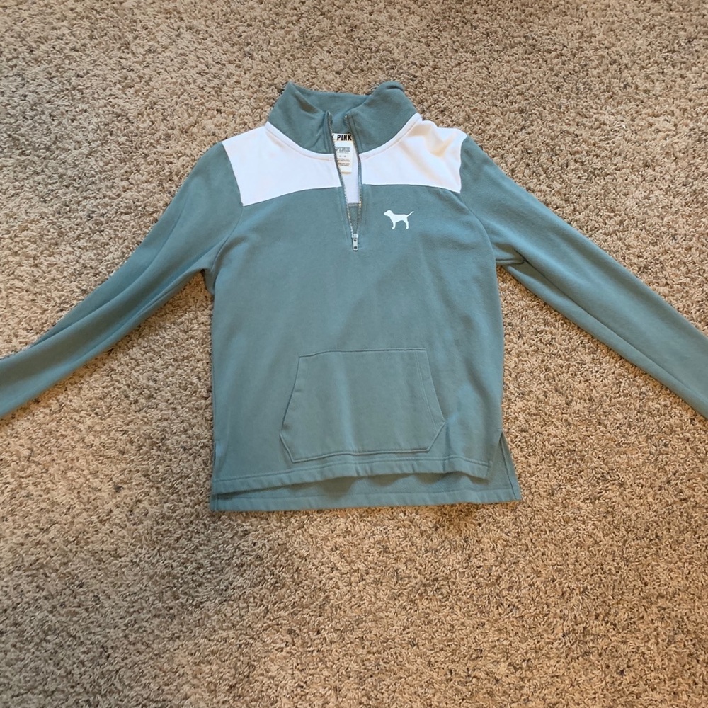 Green quarter zip